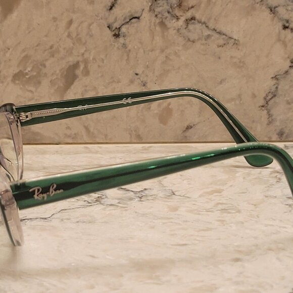 RAY BAN RAYBAN CAT EYE RB 5242 516 EYEGLASSES FRAMES Y2K CLEAR GREEN 53-18-140 - Picture 5 of 14